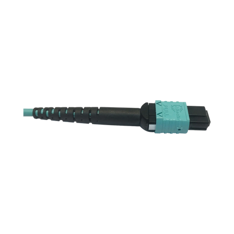 Tripp Lite 400G Multimode 50/125 OM4 Plenum-Rated Fiber Optic Cable, 24F MTP/MPO-PC (F/F), Aqua, 3 m — Being Shipped