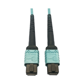 Tripp Lite 400G Multimode 50/125 OM4 Plenum-Rated Fiber Optic Cable, 24F MTP/MPO-PC (F/F), Aqua, 1 m — Being Shipped