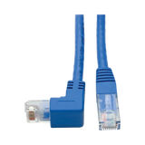 Tripp Lite Down-Angle Cat6 Gigabit Molded UTP Ethernet Cable (RJ45 Right-Angle Down M to RJ45 M), Blue, 1 ft. (0.31 m) — Being Shipped