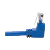 Tripp Lite Down-Angle Cat6 Gigabit Molded UTP Ethernet Cable (RJ45 Right-Angle Down M to RJ45 M), Blue, 1 ft. (0.31 m) — Being Shipped