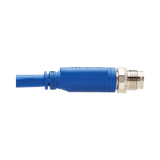 Tripp Lite M12 X-Code Cat6a 10G F/UTP CMR-LP Shielded Ethernet Cable (M12 M/RJ45 M), IP68, PoE, Blue, 5 m (16.4 ft.), TAA — Being Shipped