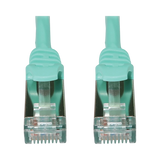 Tripp Lite Cat6a 10G Snagless Shielded Slim STP Ethernet Cable (RJ45 M/M), PoE, Aqua, 10 ft. (3.1 m) — Being Shipped