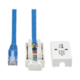 Tripp Lite Cat6a Keystone Jack Cable Assembly, Shielded, PoE+, RJ45 M/F, 18-in. (45.72 cm), Blue, TAA — Being Shipped