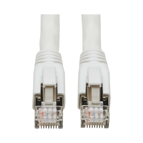 Tripp Lite Cat8 25G/40G-Certified Snagless Shielded S/FTP Ethernet Cable (RJ45 M/M), PoE, White, 50 ft. (15.24 m), TAA — Being Shipped