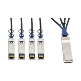 Tripp Lite QSFP+ to 10 GbE SFP+ Passive DAC Breakout Cable (M/M), QSFP+ to (x4) SFP+, Compatible to Cisco QSFP-4SFP10G-CU1M, 1M (3.28 ft.) — Being Shipped