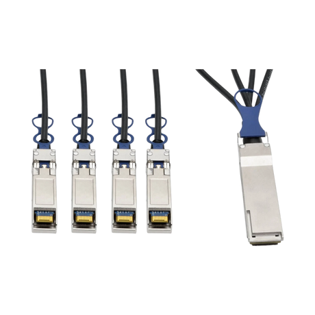Tripp Lite QSFP+ to 10 GbE SFP+ Passive DAC Breakout Cable (M/M), QSFP+ to (x4) SFP+, Compatible to Cisco QSFP-4SFP10G-CU1M, 1M (3.28 ft.) — Being Shipped