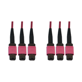 Tripp Lite 40/100/400G Multimode 50/125 OM4 Fiber Optic Cable (3x8F MTP/MPO-PC F/F), LSZH, Magenta, 30 m (98.4 ft.) — Being Shipped