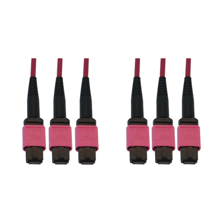 Tripp Lite 40/100/400G Multimode 50/125 OM4 Fiber Optic Cable (3x8F MTP/MPO-PC F/F), LSZH, Magenta, 30 m (98.4 ft.) — Being Shipped