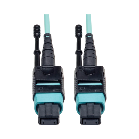 Tripp Lite MTP/MPO Patch Cable with Push/Pull Tabs, 12 Fiber, 40GbE, 40GBASE-SR4, OM3 Plenum-Rated, Aqua, 2M (6 ft.) — Being Shipped