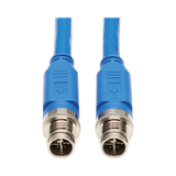 Tripp Lite M12 X-Code Cat6 1G UTP CMR-LP Ethernet Cable (M/M), IP68, PoE, Blue, 3 m (9.8 ft.), TAA — Being Shipped