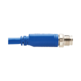 Tripp Lite M12 X-Code Cat6 1G UTP CMR-LP Ethernet Cable (M/M), IP68, PoE, Blue, 3 m (9.8 ft.), TAA — Being Shipped