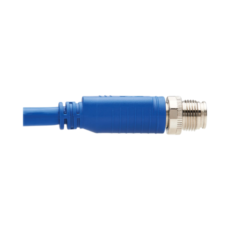 Tripp Lite M12 X-Code Cat6 1G UTP CMR-LP Ethernet Cable (M/M), IP68, PoE, Blue, 3 m (9.8 ft.), TAA — Being Shipped