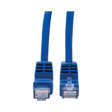 Tripp Lite Up/Down-Angle Cat6 Gigabit Molded UTP Ethernet Cable (RJ45 Up-Angle M to RJ45 Down-Angle M), Blue, 3 ft. (0.91 m) — Being Shipped