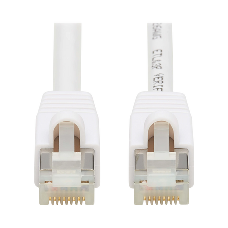 Tripp Lite Safe-IT Cat6a 10G Snagless Antibacterial S/FTP Ethernet Cable (RJ45 M/M), PoE, White, 14 ft. (4.27 m), TAA — Being Shipped