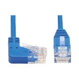 Tripp Lite Right-Angle Cat6 Gigabit Molded Slim UTP Ethernet Cable (RJ45 Right-Angle M to RJ45 M), Blue, 7 ft. (2.13 m) — Being Shipped