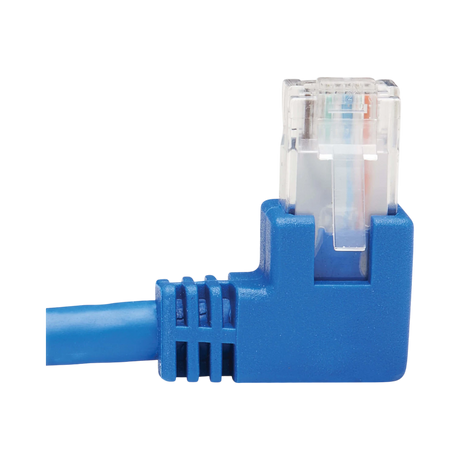 Tripp Lite Right-Angle Cat6 Gigabit Molded UTP Ethernet Cable (RJ45 Right-Angle M to RJ45 M), Blue, 20 ft. (6.09 m) — Being Shipped