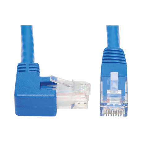 Tripp Lite Right-Angle Cat6 Gigabit Molded UTP Ethernet Cable (RJ45 Right-Angle M to RJ45 M), Blue, 20 ft. (6.09 m) — Being Shipped