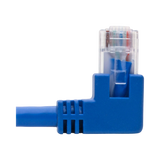 Tripp Lite Right-Angle Cat6 Gigabit Molded UTP Ethernet Cable (RJ45 Right-Angle M to RJ45 M), Blue, 1 ft. (0.31 m) — Being Shipped
