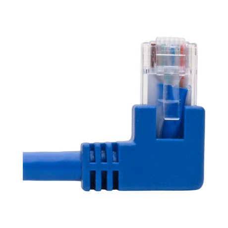Tripp Lite Right-Angle Cat6 Gigabit Molded UTP Ethernet Cable (RJ45 Right-Angle M to RJ45 M), Blue, 1 ft. (0.31 m) — Being Shipped