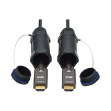 Tripp Lite High-Speed Armored HDMI Fiber Active Optical Cable (AOC) with Hooded Connectors, 4K @ 60 Hz, HDR, IP68, M/M, Black, 30 m (98 ft.) — Being Shipped