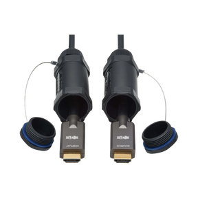 Tripp Lite High-Speed Armored HDMI Fiber Active Optical Cable (AOC) with Hooded Connectors, 4K @ 60 Hz, HDR, IP68, M/M, Black, 30 m (98 ft.) — Being Shipped