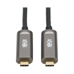 Tripp Lite USB-C AOC Cable (M/M), USB 3.2 Gen 2 (10 Gbps) Plenum-Rated Fiber Active Optical Cable, Data Only, Black, 20 m (66 ft.) — Being Shipped