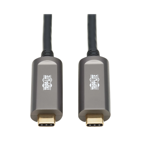 Tripp Lite USB-C AOC Cable (M/M), USB 3.2 Gen 2 (10 Gbps) Plenum-Rated Fiber Active Optical Cable, Data Only, Black, 15 m (49 ft.) — Being Shipped