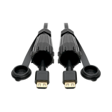 Tripp Lite High-Speed HDMI Cable (M/M), 4K 60 Hz, HDR, Industrial, IP68, Hooded Connectors, Black, 12 ft. — Being Shipped