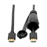 Tripp Lite High-Speed HDMI Cable (M/M), 4K 60 Hz, HDR, Industrial, IP68, Hooded Connector, Black, 12 ft. — Being Shipped