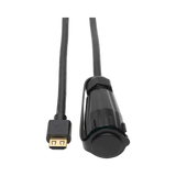 Tripp Lite High-Speed HDMI Cable (M/M), 4K 60 Hz, HDR, Industrial, IP68, Hooded Connector, Black, 12 ft. — Being Shipped