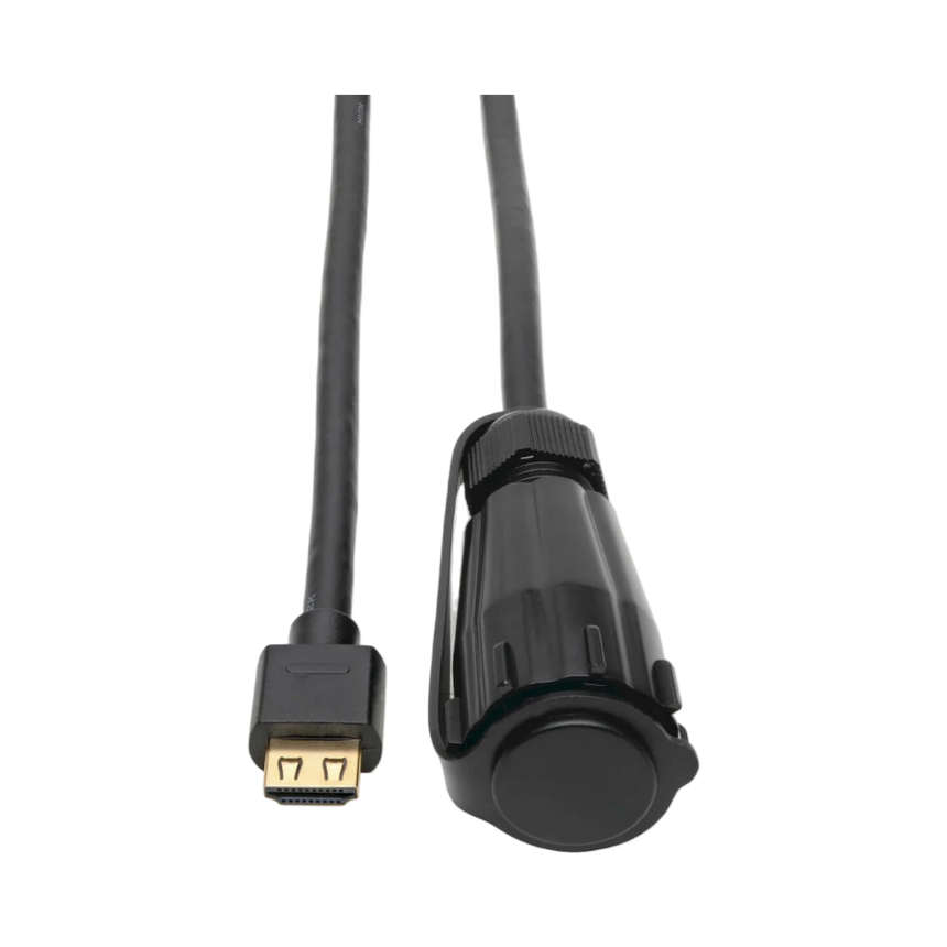 Tripp Lite High-Speed HDMI Cable (M/M), 4K 60 Hz, HDR, Industrial, IP68, Hooded Connector, Black, 12 ft. — Being Shipped