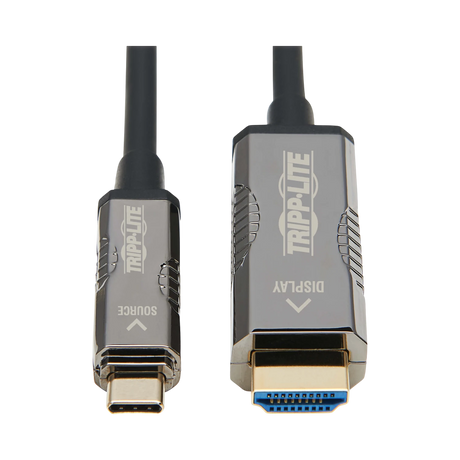 Tripp Lite High-Speed USB-C to HDMI Fiber Active Optical Cable (AOC), UHD 4K 60 Hz, HDR, CL3 Rated, Black, 50 m (164 ft.) — Being Shipped