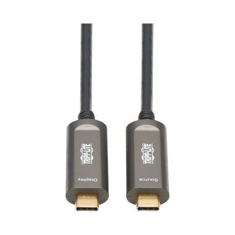 Tripp Lite USB-C to USB-C Plenum-Rated Fiber Active Optical Cable (AOC), 4K 60 Hz, HDR, 4:4:4, M/M, Black, 30 m (98 ft.) — Being Shipped