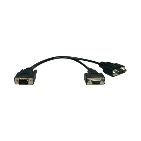 Tripp Lite VGA Monitor Y Splitter Cable, High Resolution (HD15 M to 2x HD15 F), 1 ft. (0.31 m) — Being Shipped