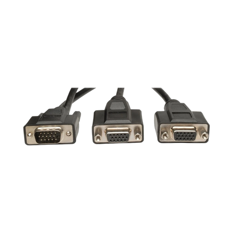 Tripp Lite VGA Monitor Y Splitter Cable, High Resolution (HD15 M to 2x HD15 F), 1 ft. (0.31 m) — Being Shipped