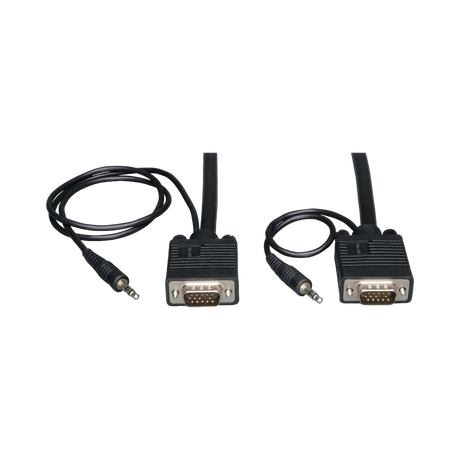 Tripp Lite VGA High-Resolution RGB Coaxial Cable with Audio (HD15 and 3.5mm M/M), 10 ft. (3.05 m) — Being Shipped