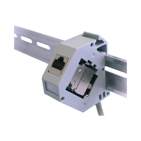 Tripp Lite DIN-Rail Mounting Enclosure Module for Snap-In Keystone Jacks and Couplers, Left Cover, TAA — Being Shipped