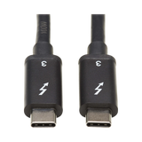 Tripp Lite Thunderbolt 3 Passive Cable (M/M), 40 Gbps, 5A 100W Power Delivery, 4K/60 Hz, 0.5 m (1.6 ft.), Black — Being Shipped