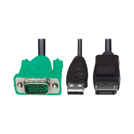 Tripp Lite VGA to DisplayPort and USB-A Adapter Cable Kit for B020-U and B022-U KVM, 6 ft. (1.8 m) — Being Shipped