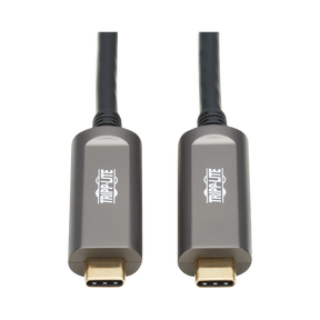 Tripp Lite USB-C AOC Cable (M/M), USB 3.2 Gen 2 (10 Gbps) Plenum-Rated Fiber Active Optical Cable, Data Only, Black, 30 m (98 ft.) — Being Shipped
