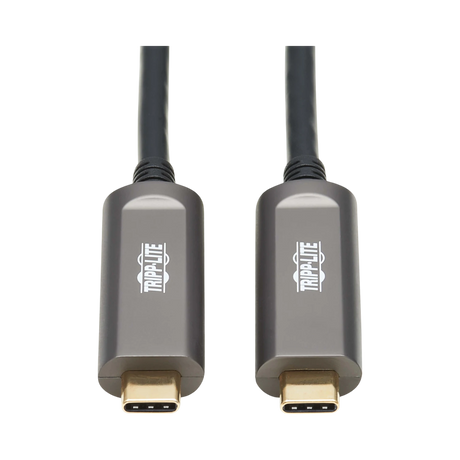 Tripp Lite USB-C AOC Cable (M/M), USB 3.2 Gen 2 (10 Gbps) Plenum-Rated Fiber Active Optical Cable, Data Only, Black, 30 m (98 ft.) — Being Shipped