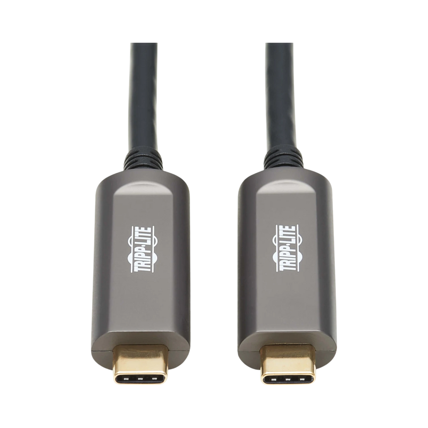 Tripp Lite USB-C AOC Cable (M/M), USB 3.2 Gen 2 (10 Gbps) Plenum-Rated Fiber Active Optical Cable, Data Only, Black, 30 m (98 ft.) — Being Shipped