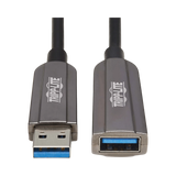 Tripp Lite USB 3.2 Gen 1 CL3-Rated Fiber Active Optical Cable (AOC), Extension/Repeater, A M/F, Black, 20 m (65 ft.) — Being Shipped