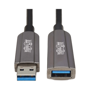 Tripp Lite USB 3.2 Gen 1 CL3-Rated Fiber Active Optical Cable (AOC), Extension/Repeater, A M/F, Black, 20 m (65 ft.) — Being Shipped