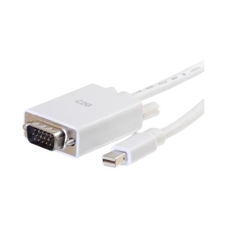 C2G 6ft (1.8m) Mini DisplayPort Male to VGA Male Active Adapter Cable, White — Being Shipped