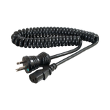 C2G 6ft (1.8m) 18 AWG Coiled Hospital Grade Power Cord (NEMA 5-15P to IEC320C13) (TAA Compliant), Black — Being Shipped