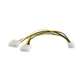 C2G 10in One 6-pin PCI Express to Two 4-pin Molex Power Adapter Cable — Being Shipped