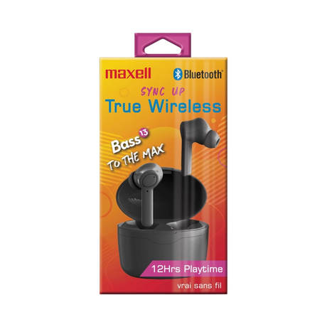 Maxell Sync Up True Wireless Bluetooth Earbuds (Black) — Being Shipped