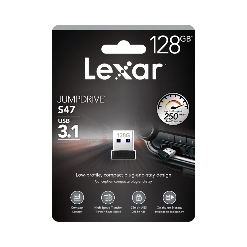 Lexar JumpDrive S47 USB 3.1 Gen 1 128GB Flash Drive — Being Shipped
