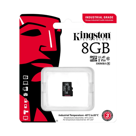 Kingston Industrial 8GB microSDHC UHS-I V30 A1 Memory Card — Being Shipped